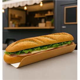 Paper Baguette Tray Kraft 30x6,1x3,2cm (1000 Units)