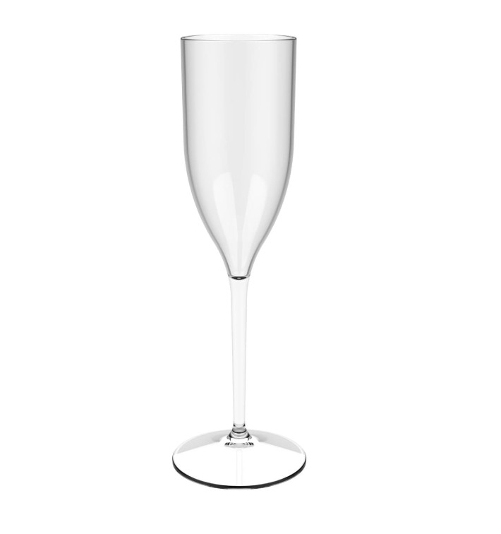 Reusable Plastic Flute Sparkling Wine Clear Tritan "Bio Based" 375ml (6 Units)