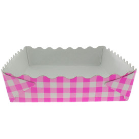 Paper Tray Waffle Closed Pink 18,2x12,2x3cm (500 Units)