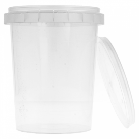 Plastic Deli Container with Plastic Lid PP Tamper-Evident 520 ml Ø9,5 (19 Units)