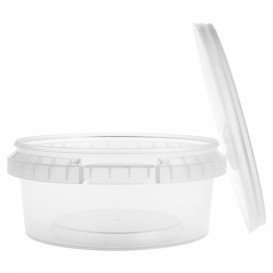 Plastic Deli Container with Plastic Lid PP Tamper-Evident 300 ml Ø11,8 (34 Units)