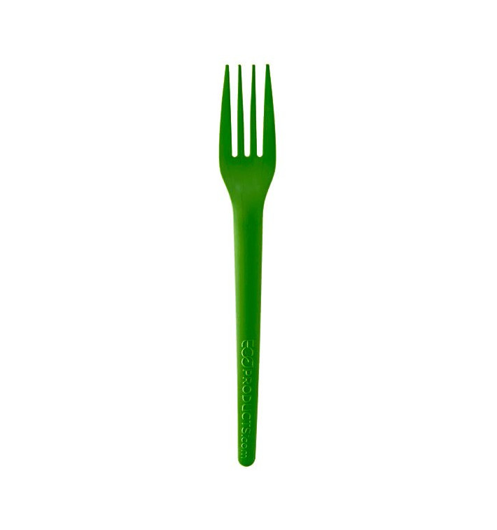 Cornstarch Fork CPLA Compostable Green 17,0 cm (50 Units) 