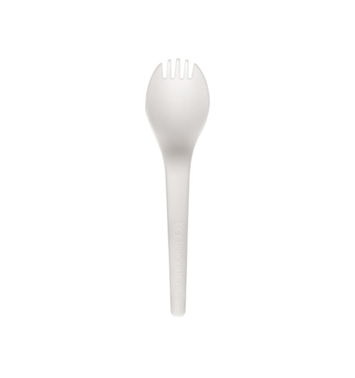Cornstarch Spork CPLA Compostable White 15,0 cm (50 Units) 