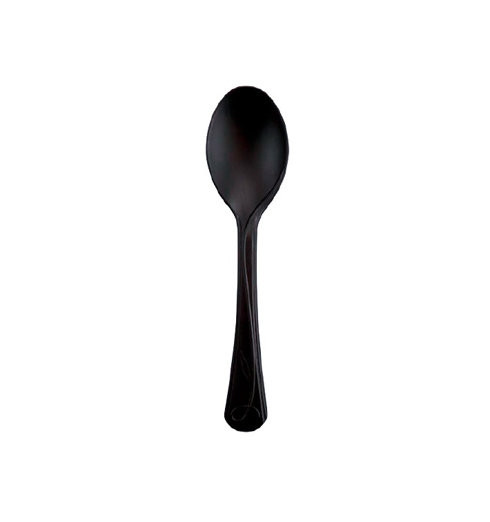 Cornstarch Spoon CPLA Compostable Premium Black 15,5 cm (25 Units) 