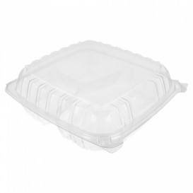 Plastic Hinged Deli Container OPS 3 Compartments "Clear Seal" 4070ml (200 Units)