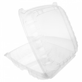 Plastic Hinged Deli Container OPS 3 Compartments "Clear Seal" 4070ml (100 Units)