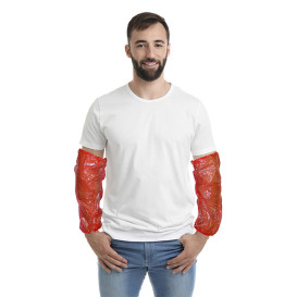 Disposable Plastic Over Sleeve PE Red G80 18x44cm (100 Units)  
