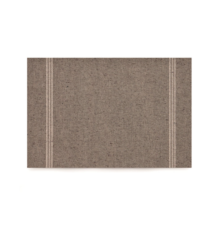 Cotton Placemat "Day Drap" Dark Brown 32x45cm (72 Units)