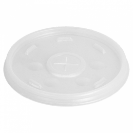 Plastic Lid with Straw Slot PS Ø8,9cm for Foam Cup (1000 Units)