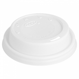 Plastic Lid PS "Cappuccino" White Ø8,1cm (100 Units)  