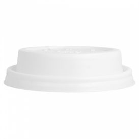 Plastic Lid PS "Cappuccino" White Ø8,1cm (100 Units)  