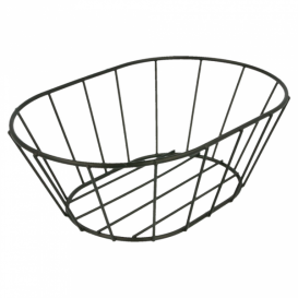 Basket Containers Steel Oval Shape Black 21,6x14x7,6cm (1 Unit) 