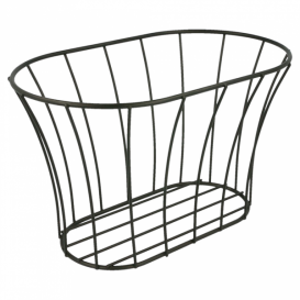 Basket Containers Steel Oval Shape Black 21x12,7x12,7 (12 Units)