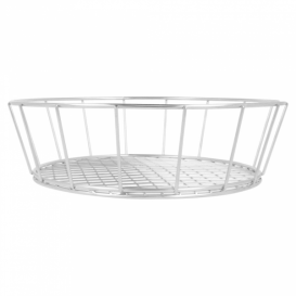 Basket Containers Steel Round Shape Silver Ø24,1x7cm (1 Unit) 