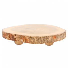 Wooden Serving Platter Round shape Ø23x3,5cm (1 Unit) 