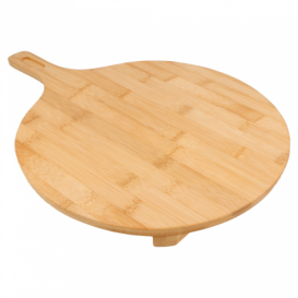 Bamboo Serving Platter with Handle Round shape Ø29x2,5cm (10 Units)