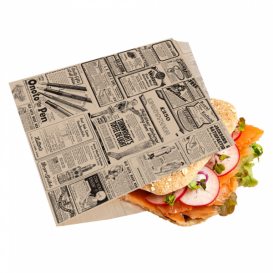 Paper Food Bag Grease-Proof Opened L Shape "Times" 16x16,5cm (5000 Units)