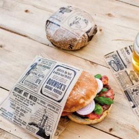 Paper Food Bag Grease-Proof Opened L Shape "Times" 16x16,5cm (5000 Units)