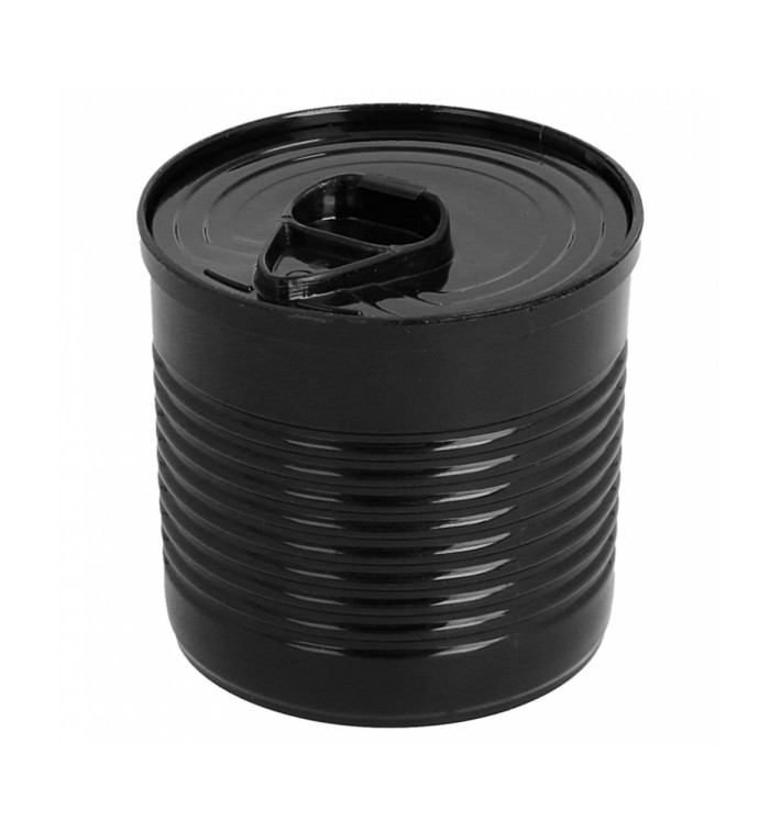 Tasting Plastic Tin Can PS Black 110ml Ø6x5,7cm (25 Units) 