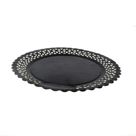 Paper Plate Round Shape Doilie Black 32cm (100 Units)