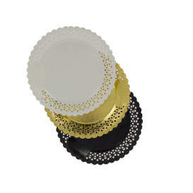 Paper Plate Round Shape Doilie Gold 35cm (50 Units) 