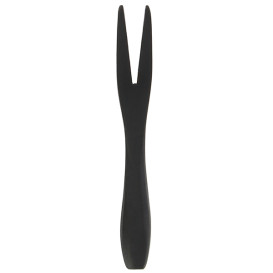 Bamboo Tasting Mini Fork Black 9 cm (50 Units) 
