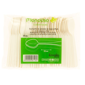 Cornstarch Teaspoon White PLA 12,5cm (50 Units) 