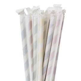 Paper Straw Flexible Pack Wrapped Ø0,6cm 23cm (6000 Units)