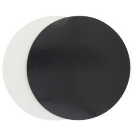 Paper Cake Circle Black and White 26cm (100 Units)  