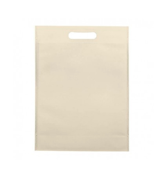 Non-Woven Bag with Die-cut Handles Cream 30+10x40cm (200 Units)