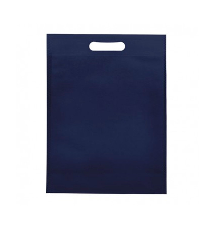 Non-Woven Bag with Die-cut Handles Navy Blu 30+10x40cm (25 Units)