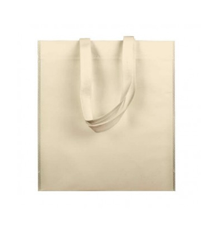 Non-Woven Bag with Short Handles Cream 38x42cm (200 Units)