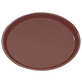 Plastic Tray Oval Non-Slip Brown 67,0x55,5cm (1 Unit) 