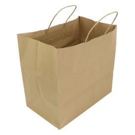 Paper Bag with Handles Kraft Brown 100g 30+18x29cm (25 Units) 