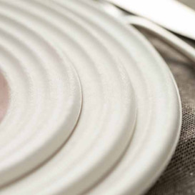 Sugarcane Plate Premium Wave White Ø18cm (50 Units) 