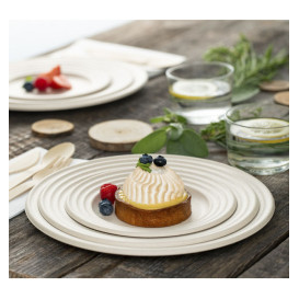 Sugarcane Plate Premium Wave Natural Ø18cm (50 Units) 