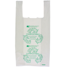 Plastic T-Shirt Bag 100% Biodegradable 35x50cm (100 Units) 