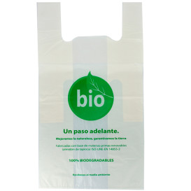 Plastic T-Shirt Bag 100% Biodegradable 55x60cm (100 Units) 
