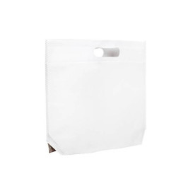 Non-Woven Bag with Die-cut Handles White 34+8x26cm (200 Units)