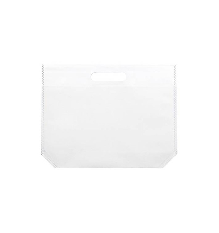 Non-Woven Bag with Die-cut Handles White 34+8x26cm (200 Units)