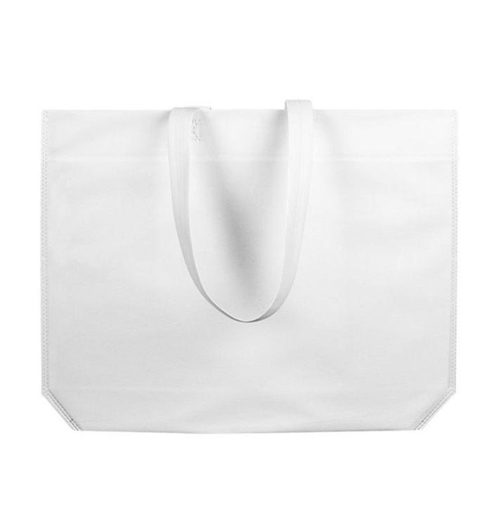 Non-Woven Bag with Long Handles White 48+10x35cm (200 Units)