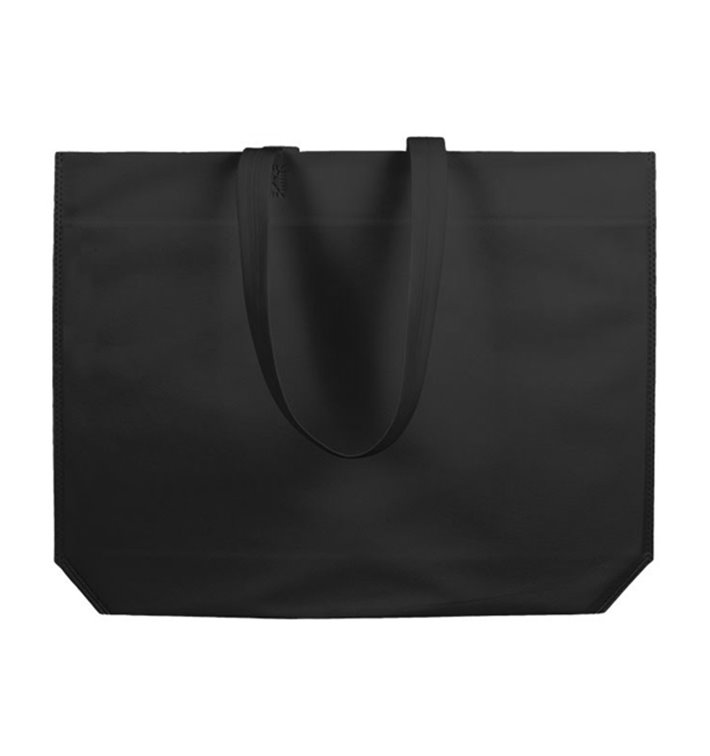Non-Woven Bag with Long Handles Black 48+10x35cm (25 Units)