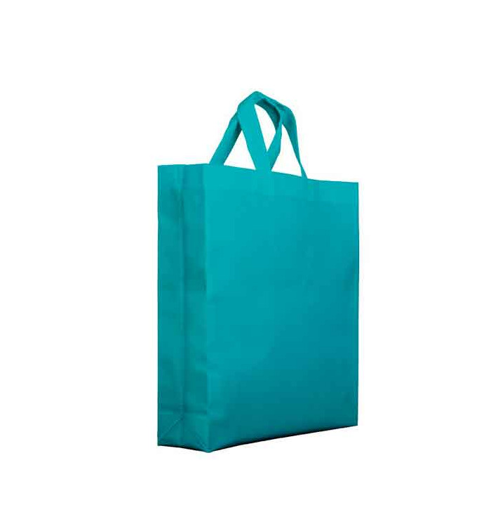 Non-Woven PREMIUM Bag with Short Handles Aquamarine 25+10x30cm (25 Units)