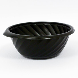 Plastic Deli Container PP Round Shape Black 550ml Ø14,9cm (100 Units)  