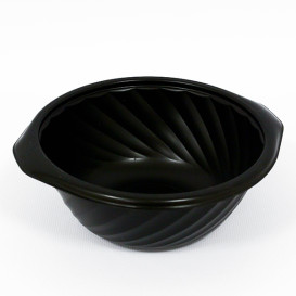 Plastic Deli Container PP Round Shape Black 550ml Ø14,9cm (100 Units)  
