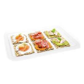 Plastic Tray RPET Transparent 35x24cm (50 Units) 