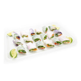 Plastic Tray RPET Transparent 46x30cm (50 Units) 