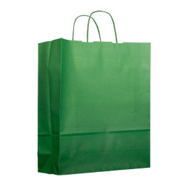 Paper Bag with Handles Green 100g 25+11x31cm (25 Units) 