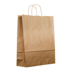 Paper Bag with Handles Kraft Brown 100g 25+13x33 cm (25 Units) 