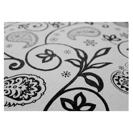 Pre-Cut Paper Tablecloth "Cachemir" Black 37g 1,2x1,2m (300 Units)  